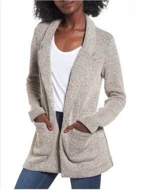 Astr the Label Tweed Knit Blazer Cream and Black Marled Pattern Size S